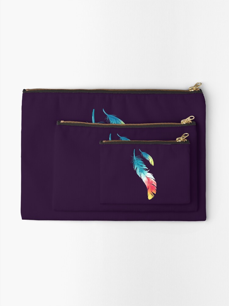 Thumbnail 2 of 4, Zipper Pouch, Feather designed and sold by freeminds.