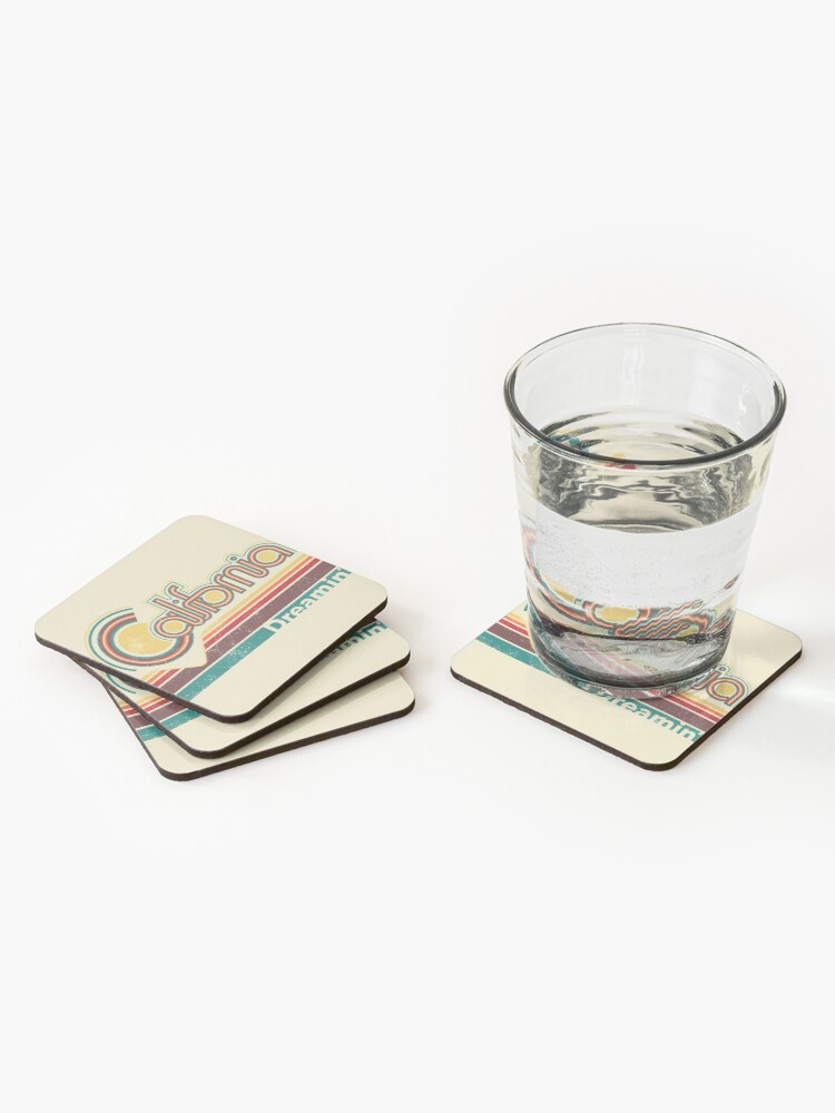 Alternate view of California Dreamin' retro poster design Coasters (Set of 4)