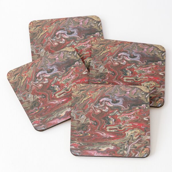 Item preview, Gold Red Black and White Freestyle Pour designed and sold by GingerEccentric.