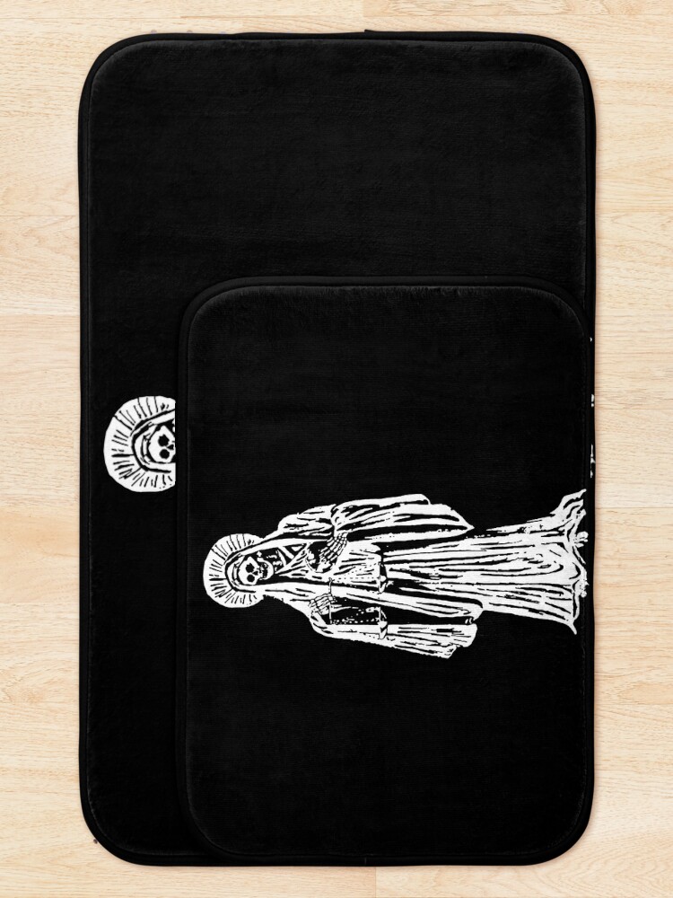 Alternate view of Santa Muerte. Spanish for Our Lady of Holy Death. Bath Mat