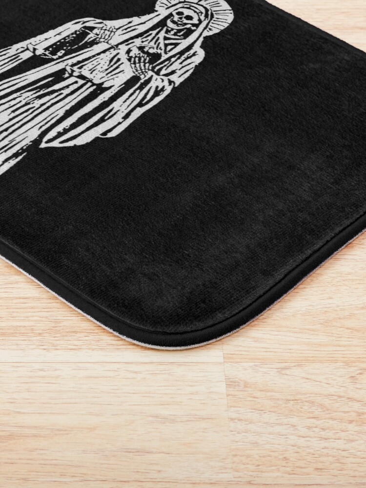 Alternate view of Santa Muerte. Spanish for Our Lady of Holy Death. Bath Mat