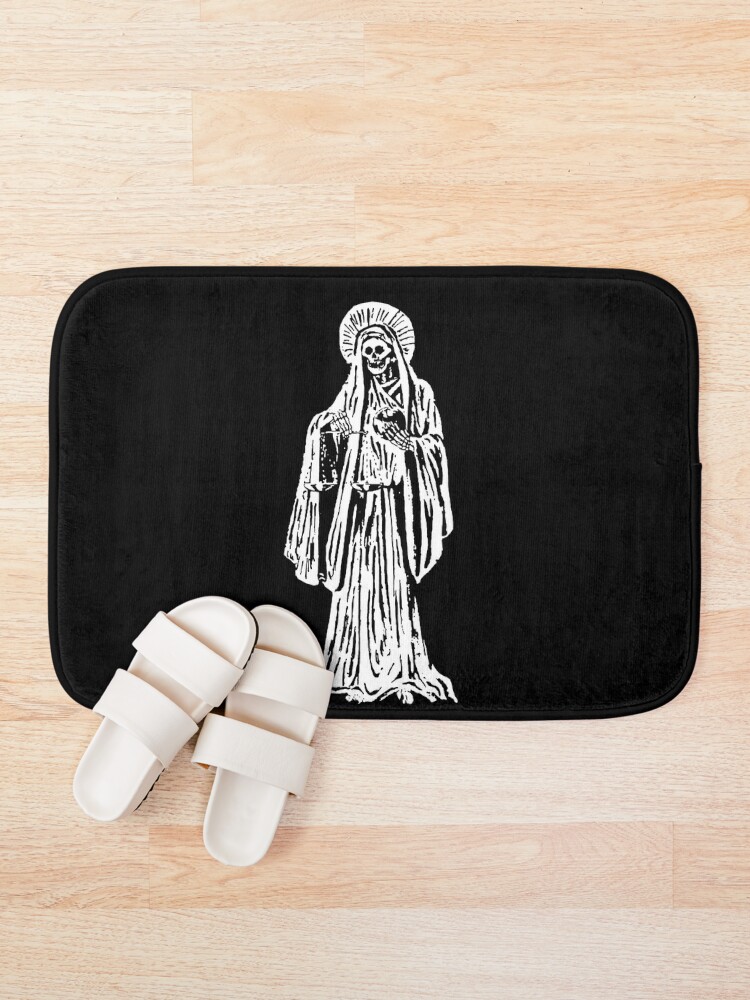 Alternate view of Santa Muerte. Spanish for Our Lady of Holy Death. Bath Mat