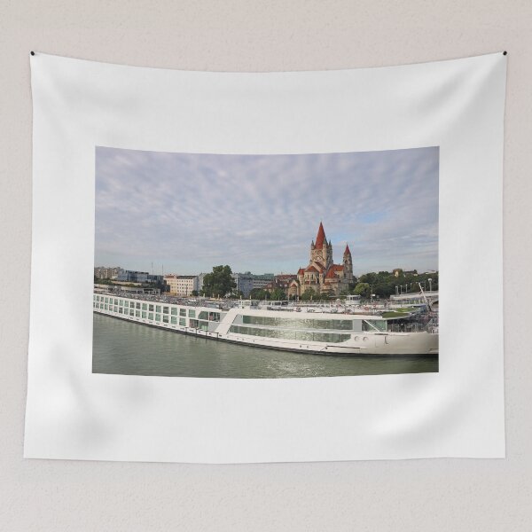 Item preview, Saint Francis of Assisi Church in Vienna cityscape Austria designed and sold by goceris.