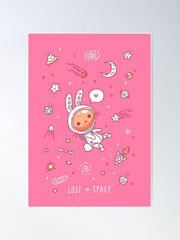 Alternate view of Cute bunny in Space Poster