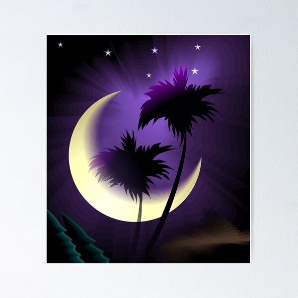Amazing beauty of the Mother nature in the moon light Poster
