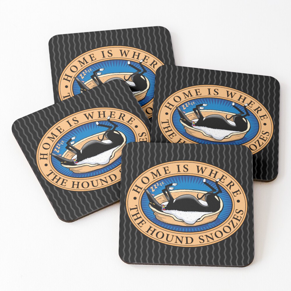 Home is where the Hound snoozes Coasters (Set of 4)