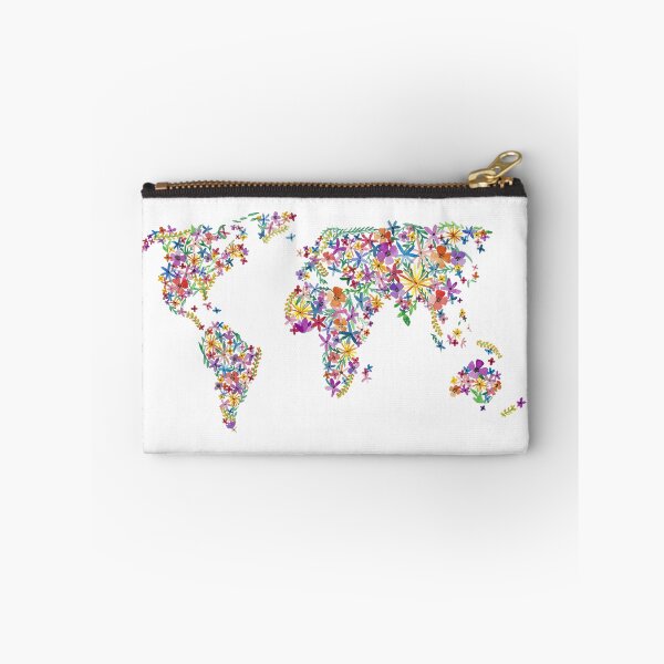 Item preview, Watercolor Flower World Map designed and sold by LizzieTishArtCo.