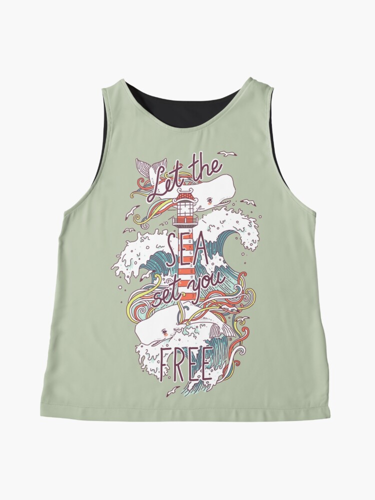 Alternate view of Whales and Waves Sleeveless Top