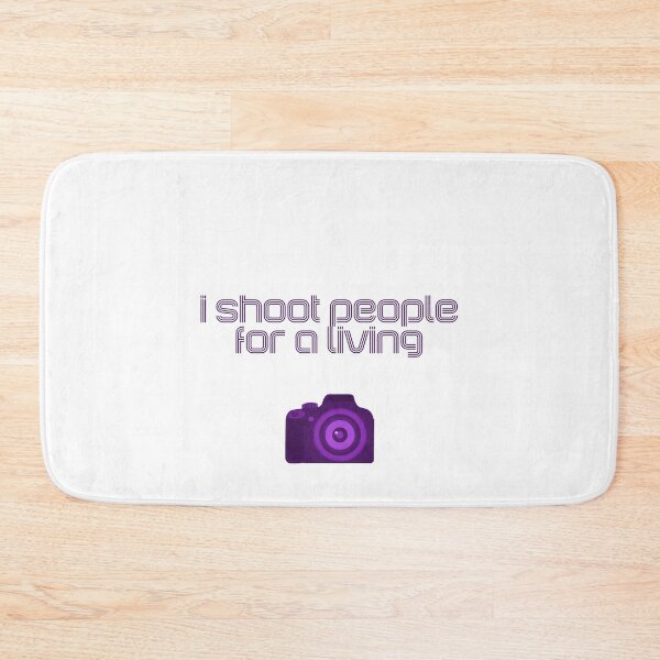 Item preview, I shoot people for a living, purple line font with camera designed and sold by qlobba.