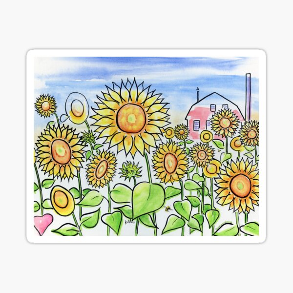 Sunflower Dreams - Field of Summer Sunflowers Sticker