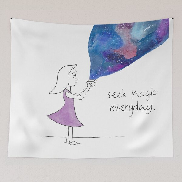 Item preview, Watercolor Seek Magic Everyday Girl  designed and sold by LizzieTishArtCo.