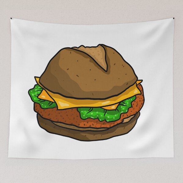 Item preview, fish burger, tasty snack food.  designed and sold by JJadx.