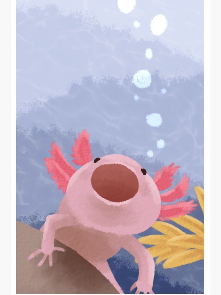 Yawning Axolotl Art Board Print By Kiwianderik Redbubble