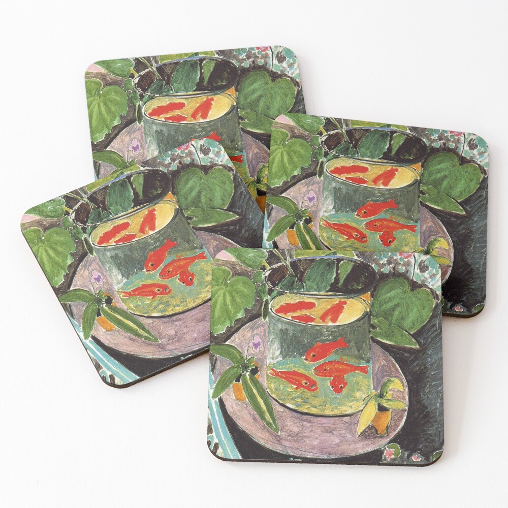 Henri Matisse Goldfish 1911, Goldfishes Artwork, Men, Women, Youth Coasters (Set of 4)