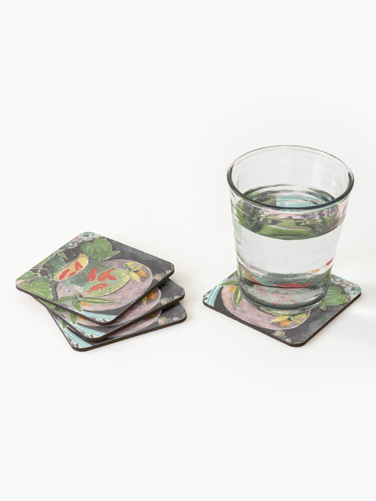 Alternate view of Henri Matisse Goldfish 1911, Goldfishes Artwork, Men, Women, Youth Coasters (Set of 4)