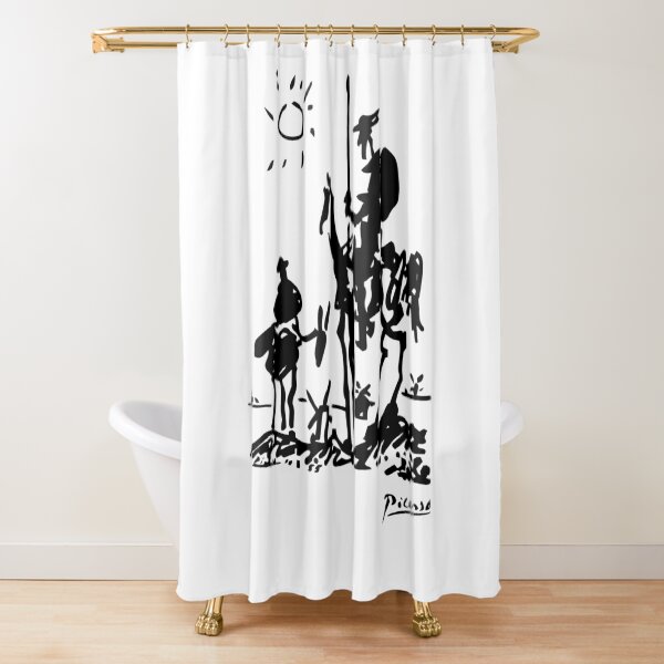 Pablo Picasso Don Quixote 1955 Artwork Shirt, Reproduction Shower Curtain