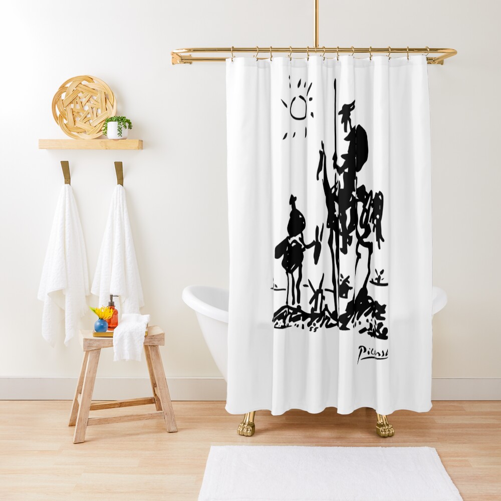 Pablo Picasso Don Quixote 1955 Artwork Shirt, Reproduction Shower Curtain