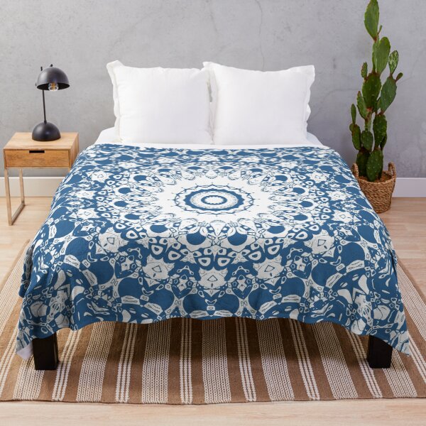 Item preview, Blue and White Lace Mandala designed and sold by Kelly Dietrich Mandala & Fractal Art.
