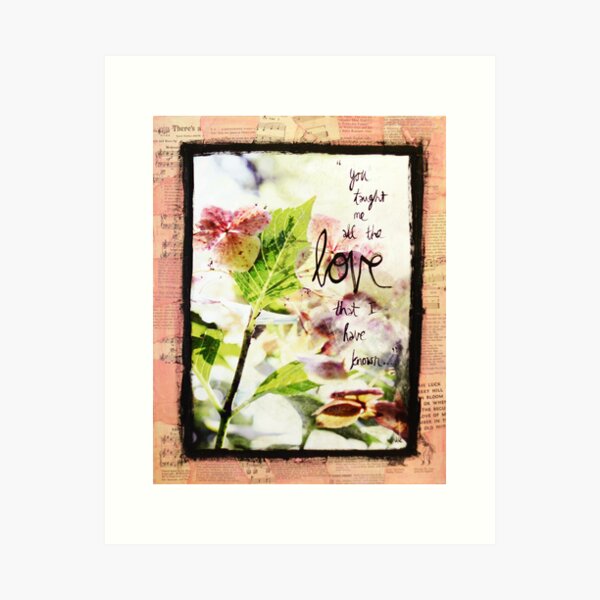 Hydrangea Love Mixed Media Art Print