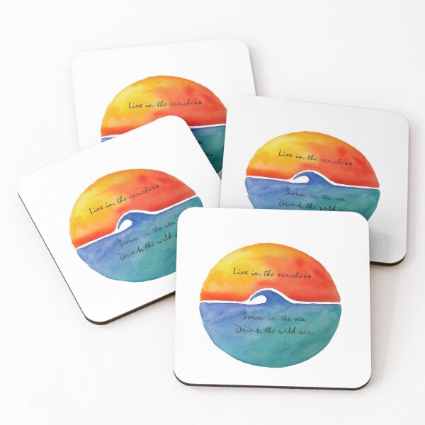 Item preview, Sun and Sea Wave and Sunset Watercolor designed and sold by LizzieTishArtCo.