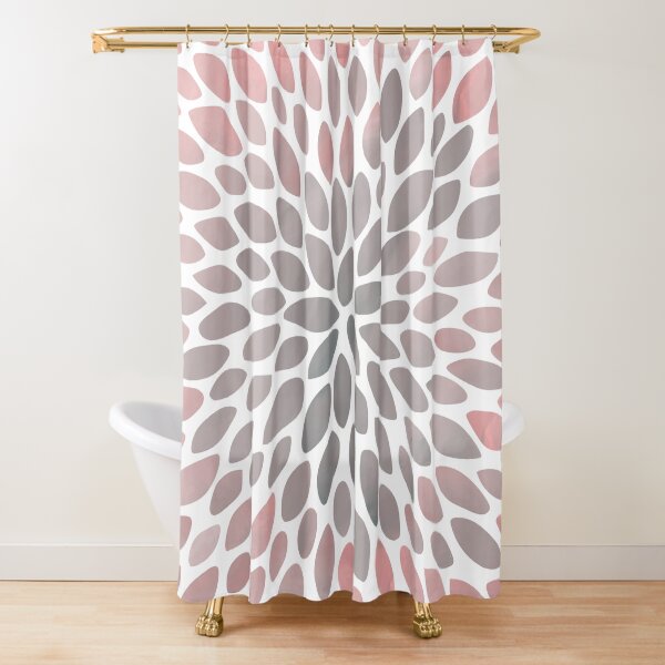 Gray And Pink Geometric cheapest Shapes Shower Curtain