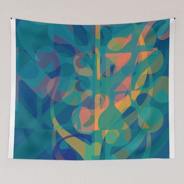 Item preview, Blue Yellow Simphony II – Collage with notes and musical elements designed and sold by STYLE + EXPRESSION.