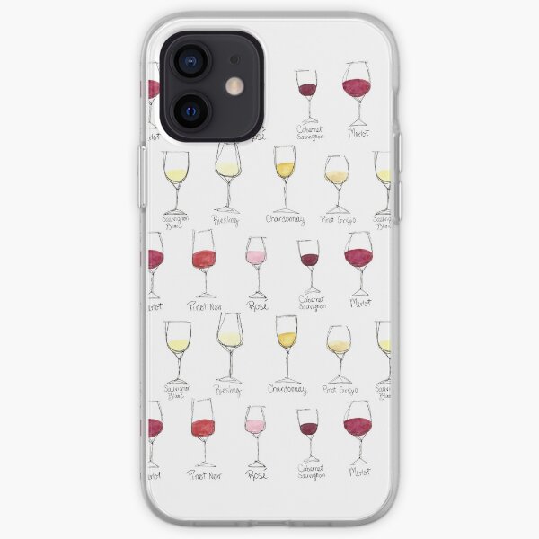 Wine Glass Colors Watercolor iPhone Soft Case