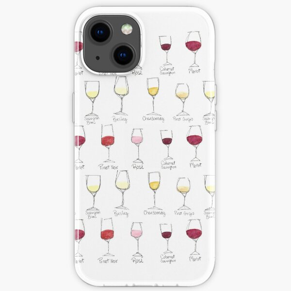 Wine Glass Colors Watercolor iPhone Soft Case