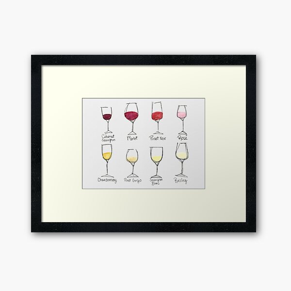 Item preview, Wine Glass Colors Watercolor designed and sold by LizzieTishArtCo.