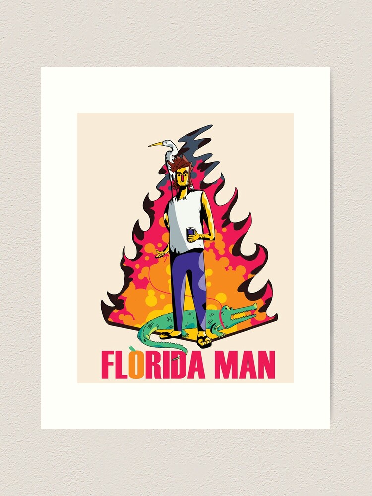 florida man headlines in the shape of florida | Art Print