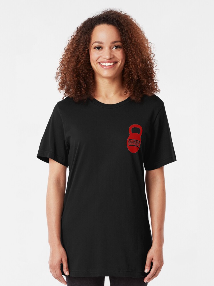 Alternate view of Red Kettlebell Logo for Granger Fitness and Defense Slim Fit T-Shirt