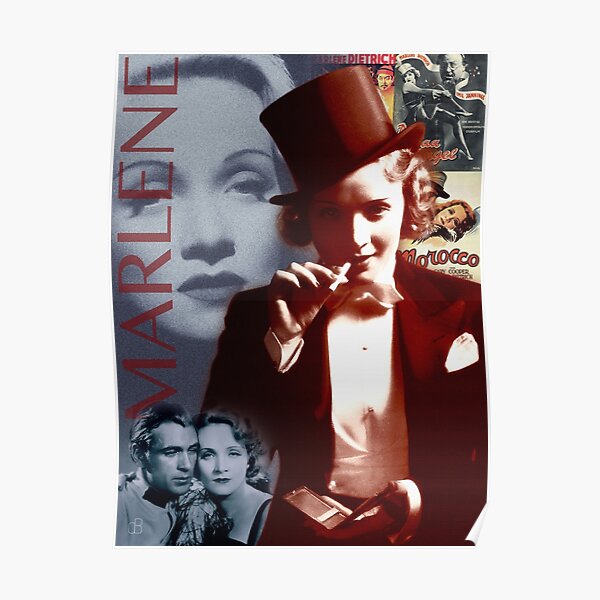 Marlene Dietrich Portrait Collage 1 Poster