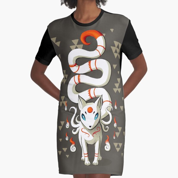 Long Tail Fox Graphic T-Shirt Dress