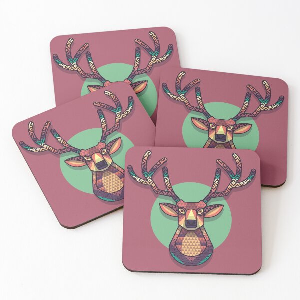 Item preview, Geometric Stitched Deer designed and sold by Pink Pineapple Works.