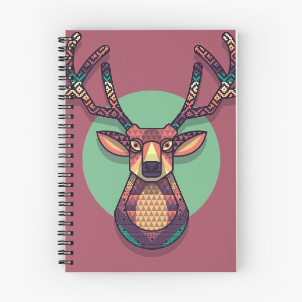 Artikelvorschau, Geometrisch gestickter Hirsch entworfen und verkauft von Pink Pineapple Works.