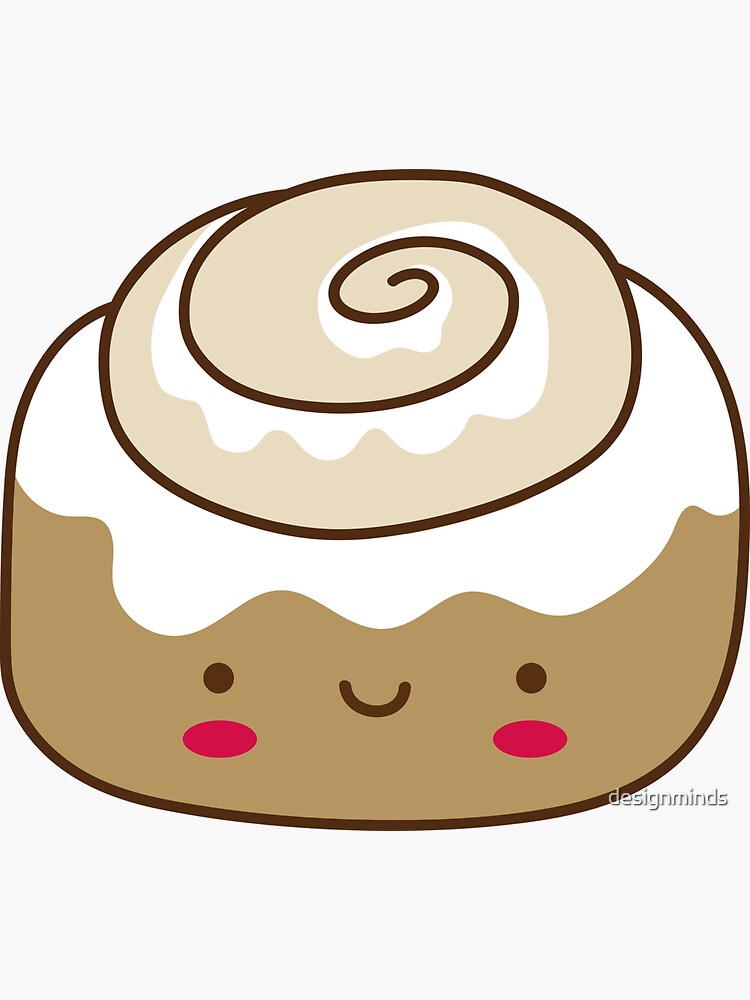 Kawaii Happy Cinnamon Bun Sticker