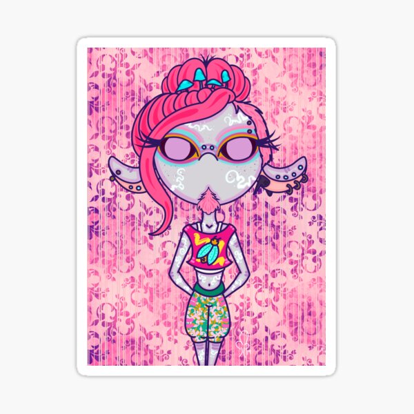 summery caduceus clay with a fancy backgroud Sticker
