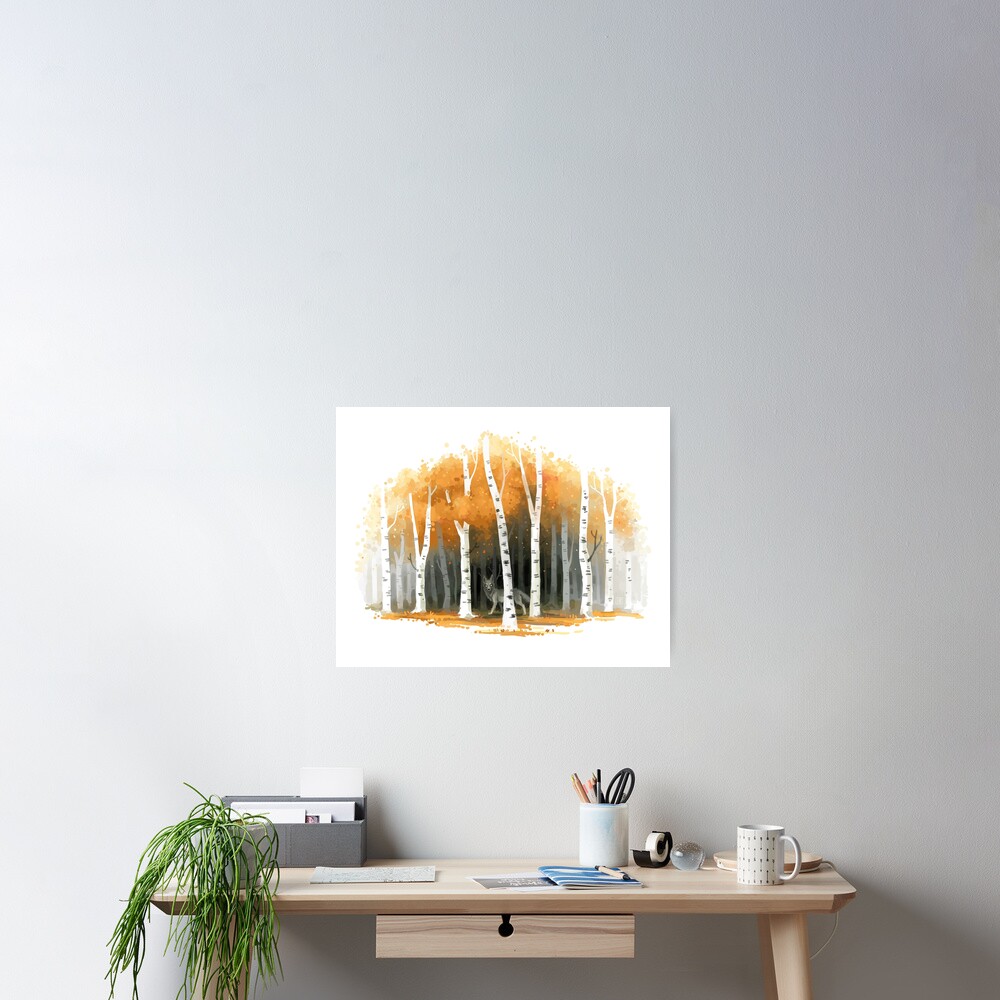 Autumn Wolf Poster
