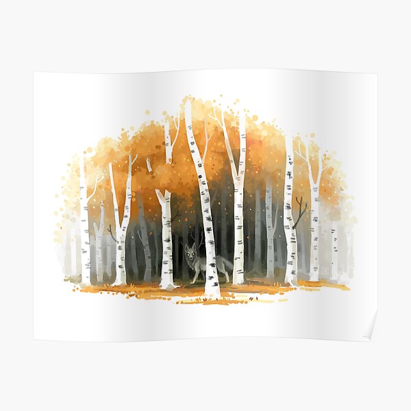 Autumn Wolf Poster