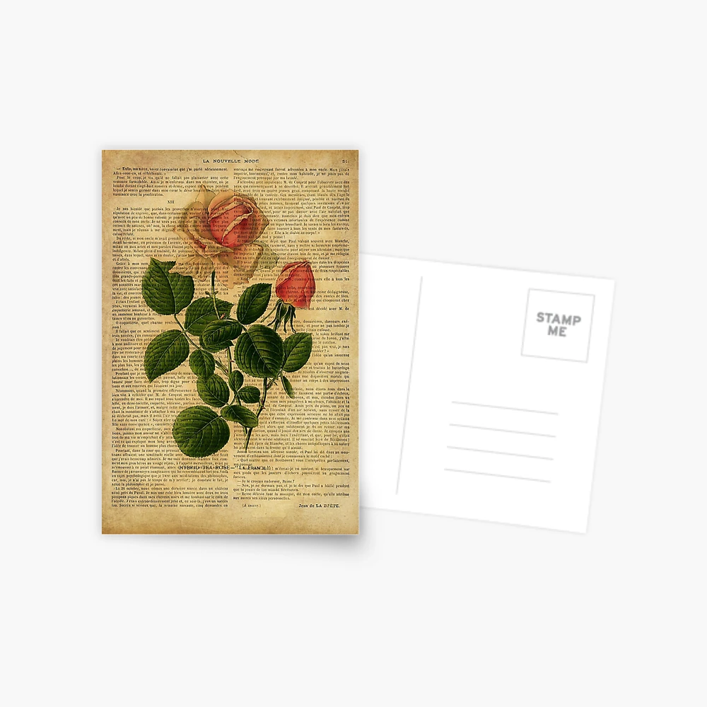 Vintage Shabby Roses Postage Stamps - Free Printable 