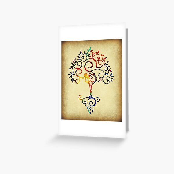 Yoga tree 2 Greeting Card