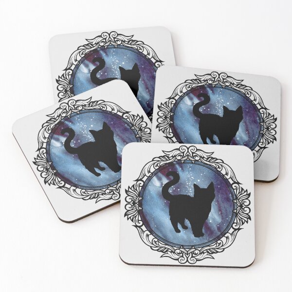 Item preview, Cameo Space Cat Silhouette (Black and Navy) designed and sold by UnlikelyBeard.