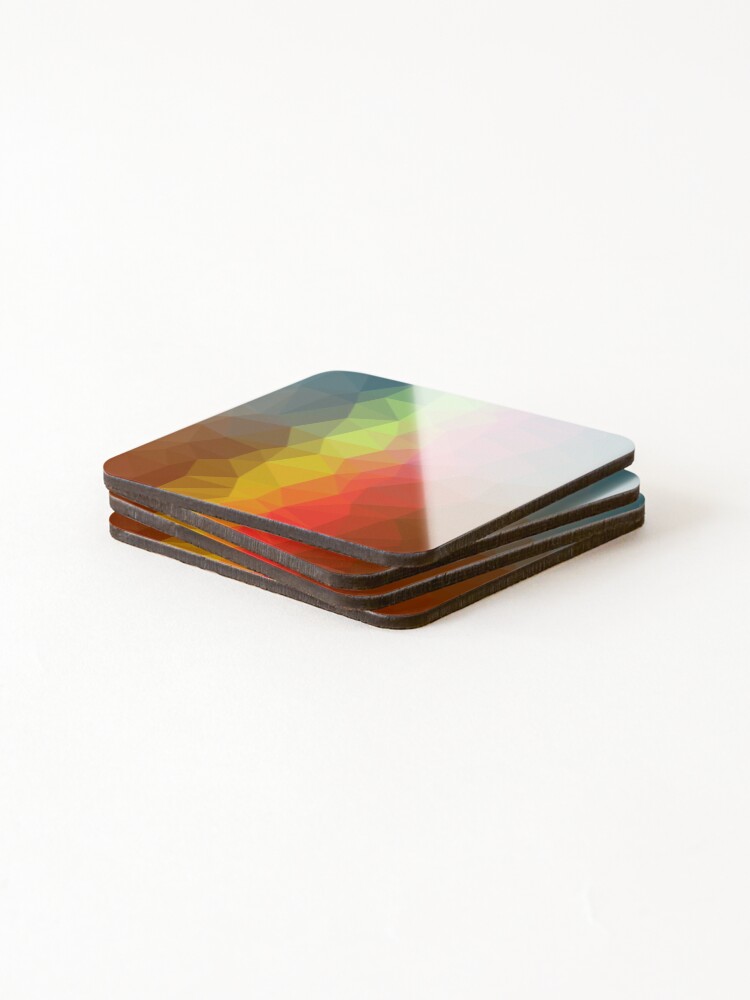 Thumbnail 4 of 5, Coasters (Set of 4), Colorful Triangular pattern designed and sold by siwabudda.
