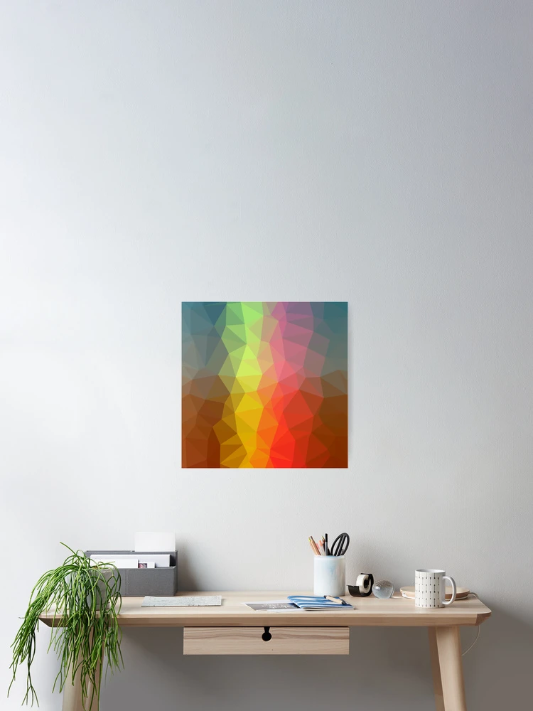 Thumbnail 2 of 3, Poster, Colorful Triangular pattern designed and sold by siwabudda.