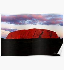 Uluru at sunset Poster