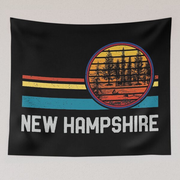 Item preview, Vintage Retro New Hampshire 80s 70s Lake Pine Forest Sunset designed and sold by mrsmitful.