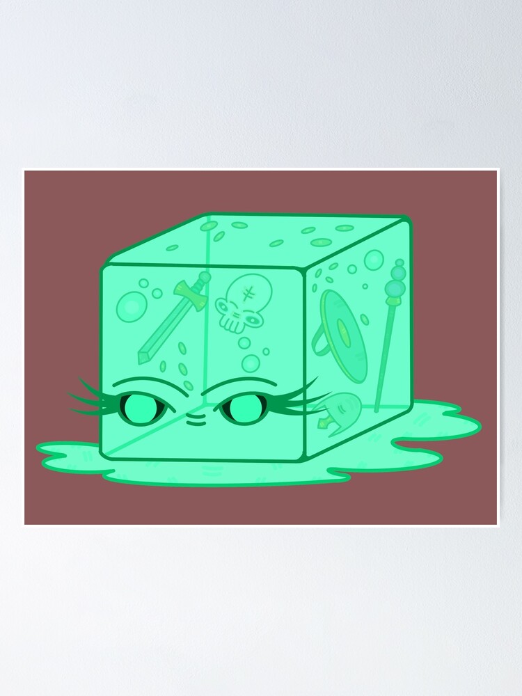 "a friendly gelatinous cube (green)" Poster by tentaclemade Redbubble