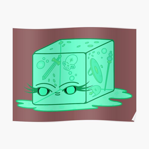 "a friendly gelatinous cube (green)" Poster by tentaclemade Redbubble