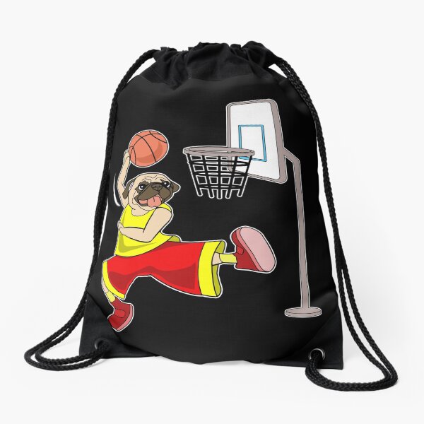 Pug basketball pug dog streetball gift shirt Drawstring Bag