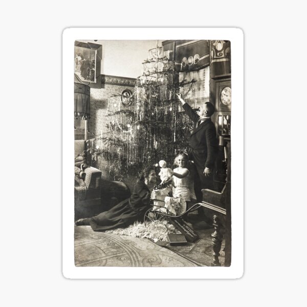 Victorian Family Christmas Sticker